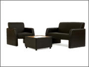 Luxury dark leather single and double soft seating